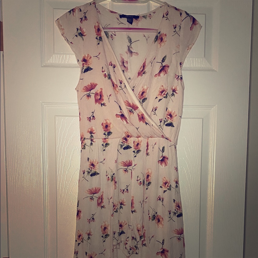 Pink Floral Romper with Train